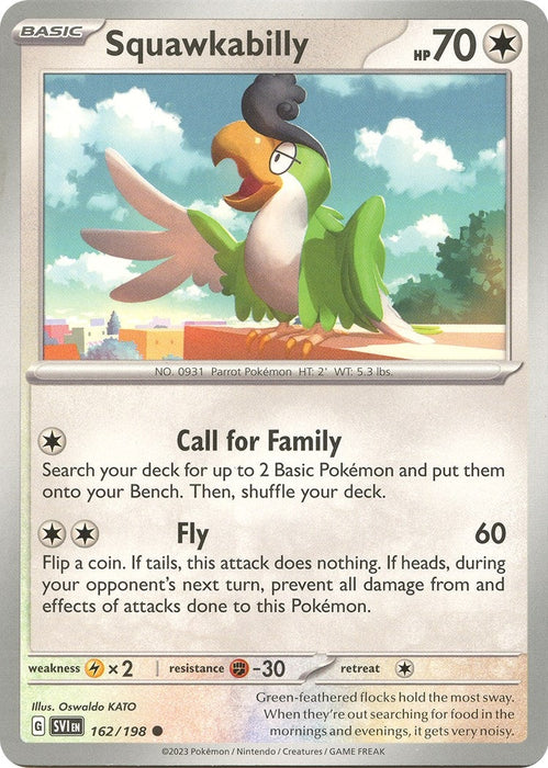 Image for Squawkabilly (162/198) [SV01: Scarlet & Violet Base Set] - Pokemon