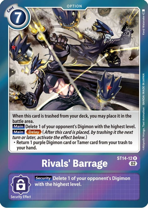 Rivals' Barrage (#ST14-12 R) (Starter Deck 14: Beelzemon Advanced Deck Set) Near Mint Foil