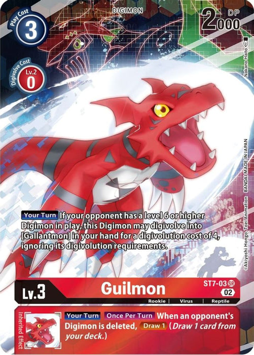 Guilmon (Alternate Art) (#ST7-03 SR) (Starter Deck 14: Beelzemon Advanced Deck Set) Near Mint