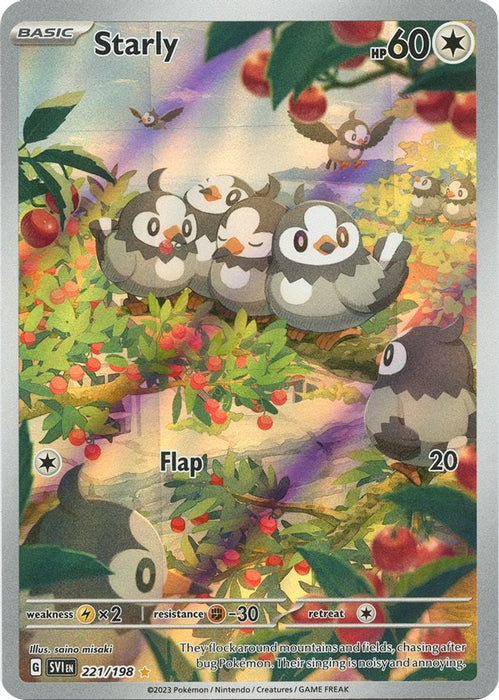 Starly 221 198 (#221/198) (SV01: Scarlet & Violet Base Set) Near Mint Holofoil