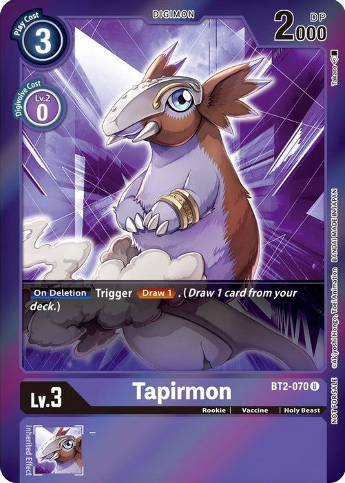 Tapirmon (Event Pack 4) (#BT2-070 U) (Release Special Booster 1.0) Near Mint Foil