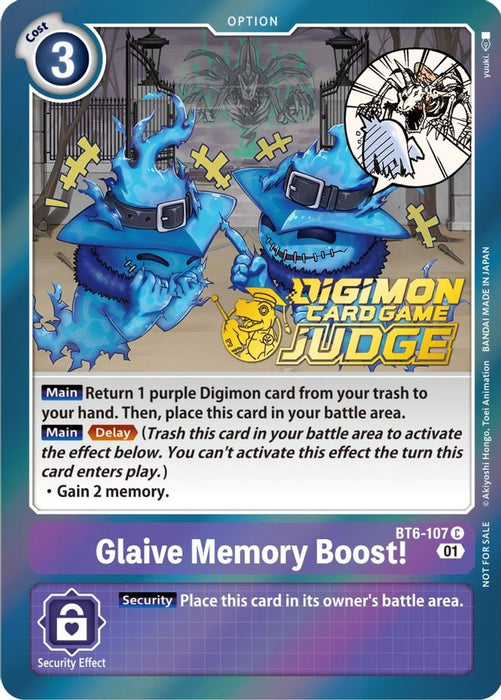 Glaive Memory Boost! (Judge Pack 3) (#BT6-107 C) (Double Diamond) Near Mint Foil
