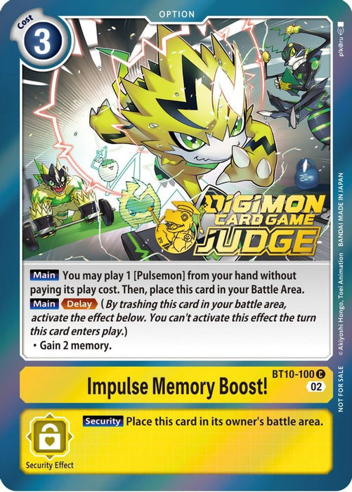 Impulse Memory Boost! (Judge Pack 3) (#BT10-100 C) (Xros Encounter) Near Mint Foil
