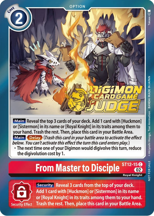 Image for From Master to Disciple (Judge Pack 3) (ST12-15 C) - Digimon Card Game