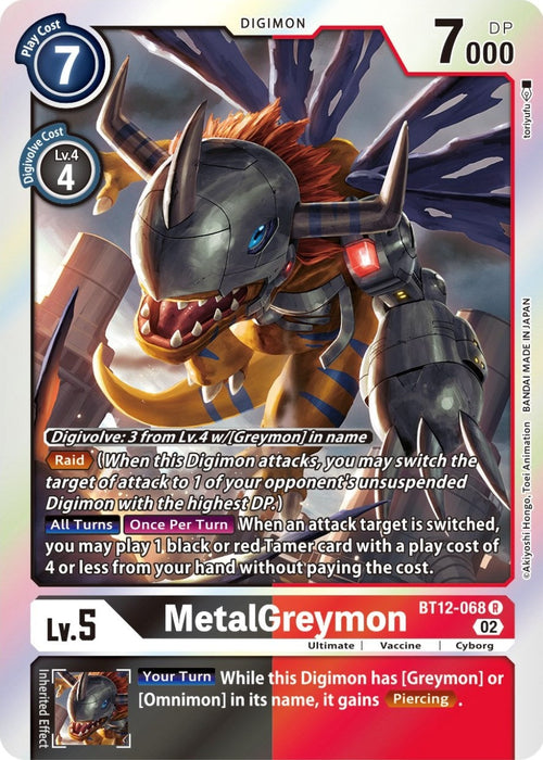 Image for MetalGreymon (BT12-068 R) - Digimon Card Game