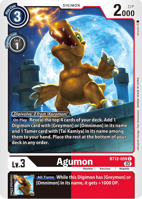 Image for Agumon - BT12-059 (BT12-059 C) - Digimon Card Game