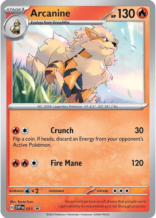 Arcanine - 011 (#011) (SV: Scarlet & Violet Promo Cards) Near Mint Holofoil