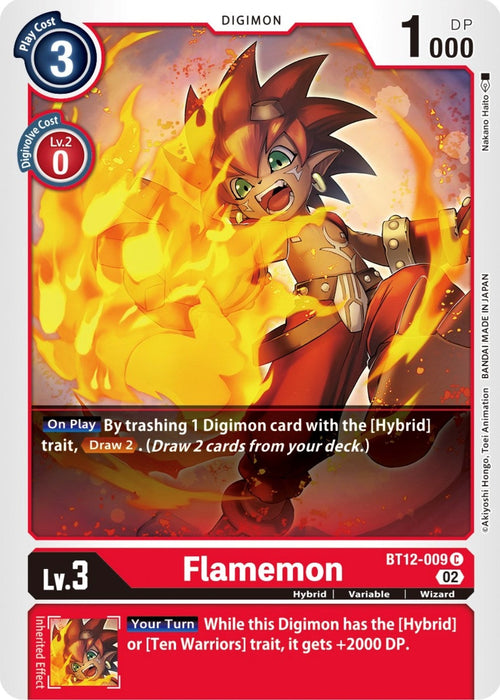 Image for Flamemon (BT12-009 C) - Digimon Card Game