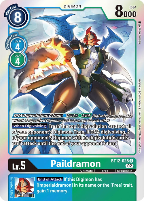 Image for Paildramon (BT12-028 R) - Digimon Card Game