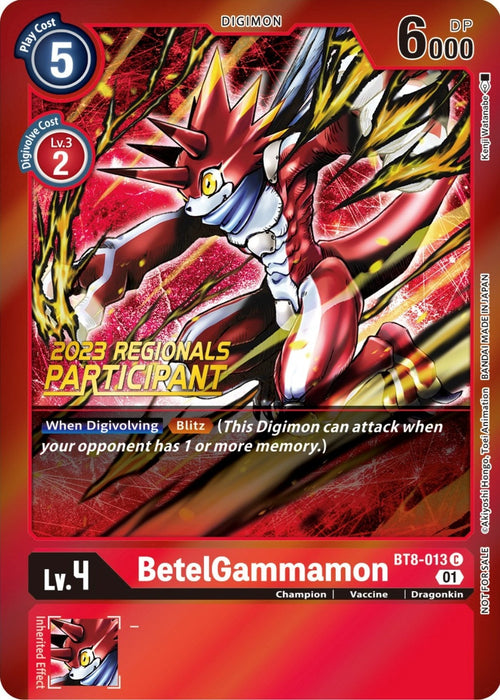 Image for BetelGammamon (2023 Regionals Participant) (BT8-013 C) - Digimon Card Game