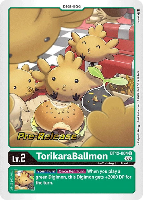 TorikaraBallmon (#BT12-004 U) (Across Time Pre-Release Cards) Near Mint Foil