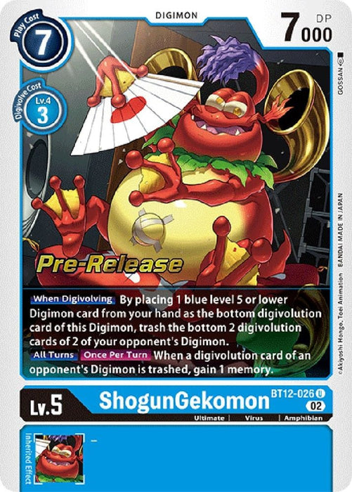 ShogunGekomon (#BT12-026 U) (Across Time Pre-Release Cards) Near Mint Foil