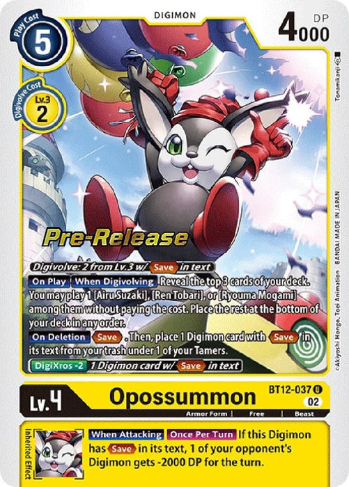 Opossummon (#BT12-037 U) (Across Time Pre-Release Cards) Near Mint Foil