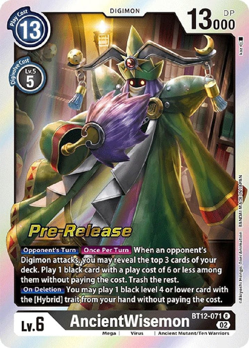 AncientWisemon (#BT12-071 R) (Across Time Pre-Release Cards) Near Mint Foil