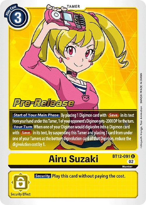 Airu Suzaki (#BT12-091 U) (Across Time Pre-Release Cards) Near Mint Foil