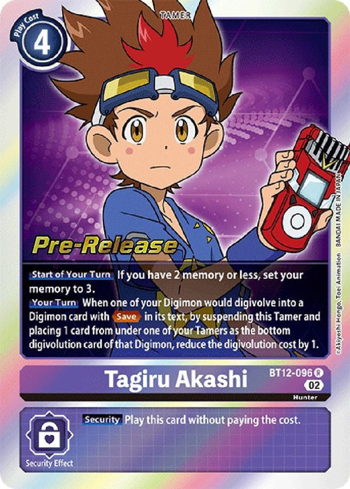Tagiru Akashi (#BT12-096 R) (Across Time Pre-Release Cards) Near Mint Foil
