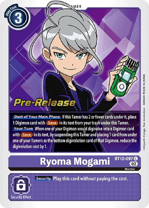 Ryoma Mogami (#BT12-097 U) (Across Time Pre-Release Cards) Near Mint Foil