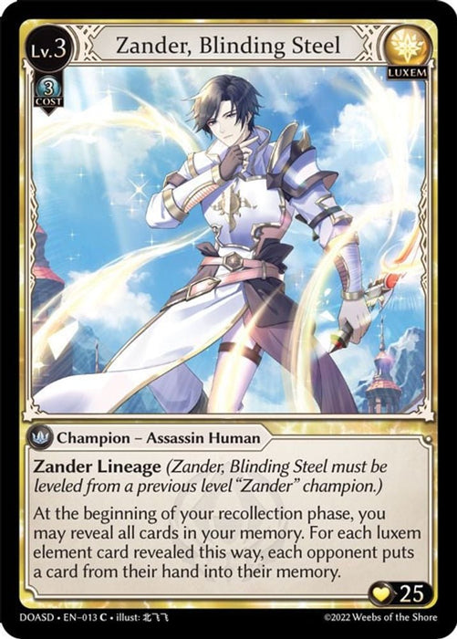 Zander, Blinding Steel (#013) (Dawn of Ashes Starter Decks) Near Mint