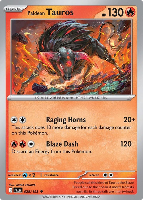 Paldean Tauros 028 193 (#028/193) (SV02: Paldea Evolved)