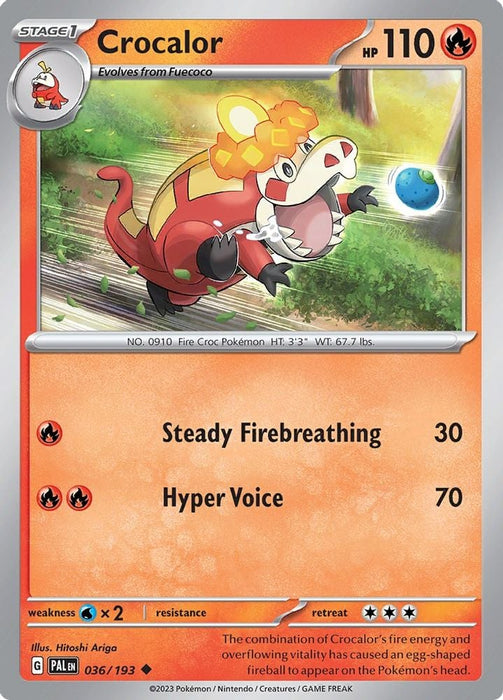 Crocalor 036 193 (#036/193) (SV02: Paldea Evolved) Near Mint Reverse Holofoil