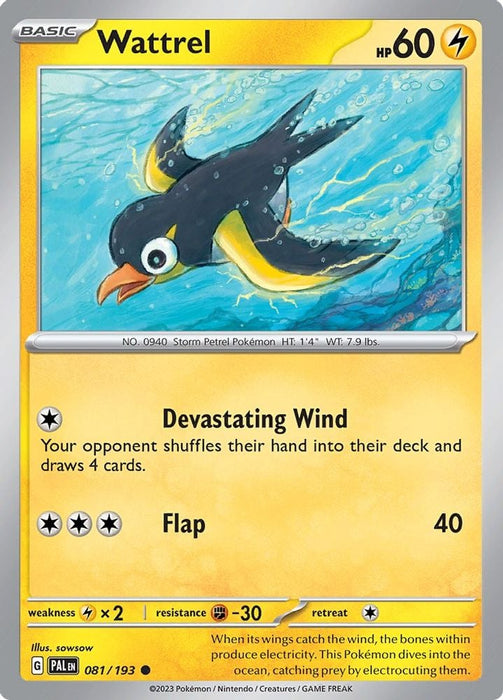 Wattrel 081 193 (#081/193) (SV02: Paldea Evolved)