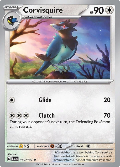 Corvisquire (#165/193) (SV02: Paldea Evolved) Near Mint Reverse Holofoil