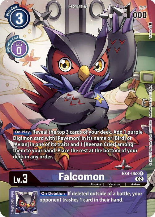Falcomon (Alternate Art) (#EX4-053 R) (Alternative Being Booster) Near Mint Foil