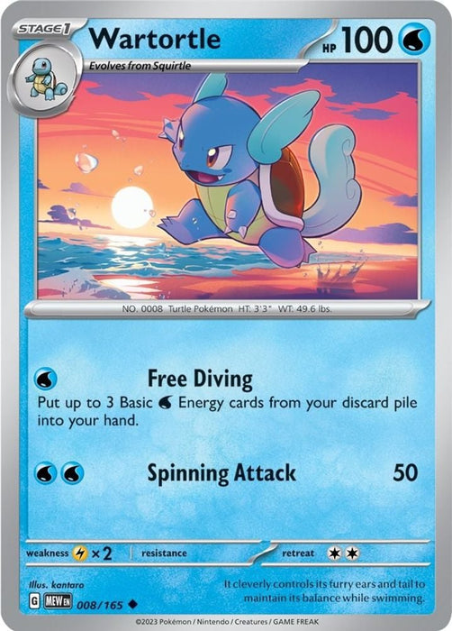 Wartortle 008 165 (#008/165) (SV: Scarlet & Violet 151)