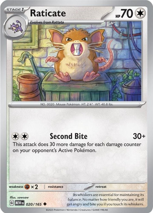 Raticate (#020/165) (SV: Scarlet & Violet 151)