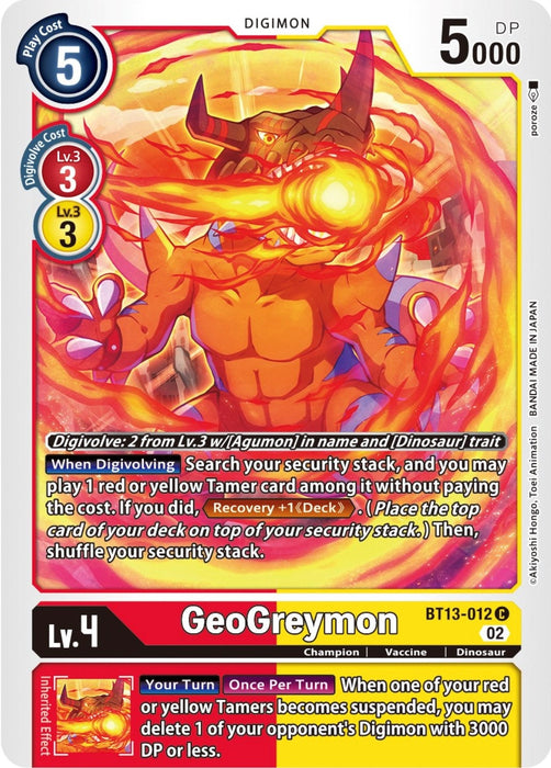 Image for Geogreymon (BT13-012 C) - Digimon Card Game