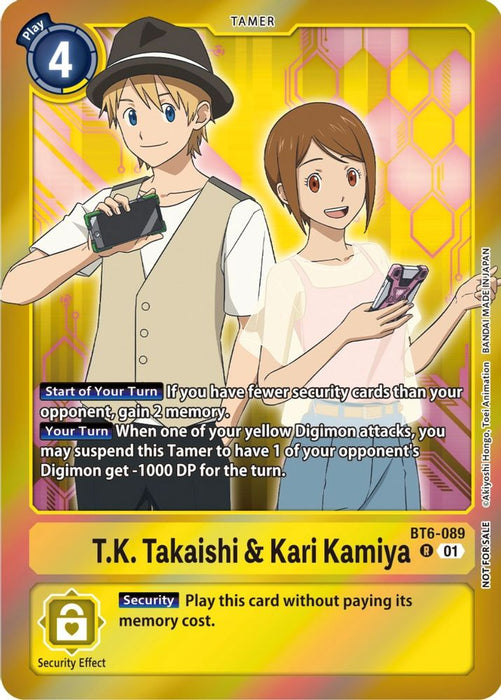 T.K. Takaishi & Kari Kamiya (Event Pack 5) (#BT6-089 R) (Double Diamond) Near Mint Foil