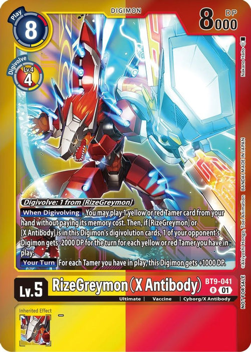 RizeGreymon (X Antibody) (Event Pack 5) (#BT9-041 R) (X Record) Near Mint Foil