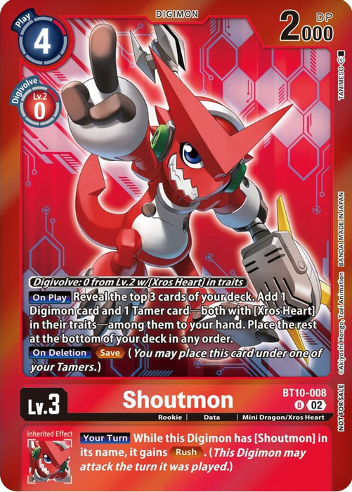 Shoutmon (Event Pack 5) (#BT10-008 U) (Xros Encounter) Near Mint Foil