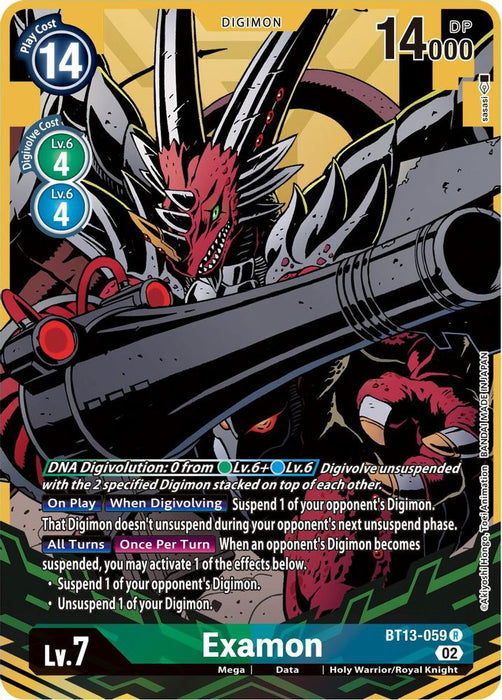 Examon (Alternate Art) (#BT13-059 R) (Versus Royal Knights) Near Mint Foil