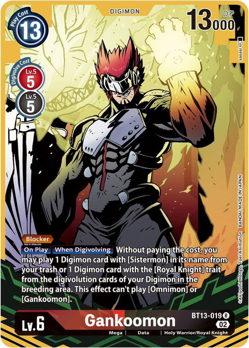 Gankoomon (Alternate Art) (#BT13-019 R) (Versus Royal Knights) Near Mint Foil