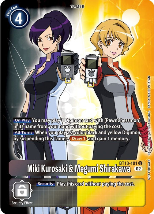Miki Kurosaki & Megumi Shirakawa (Box Topper) (#BT13-101 U) (Versus Royal Knights) Near Mint Foil