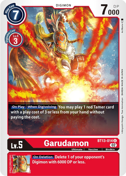 Image for Garudamon (BT13-014 U) - Digimon Card Game