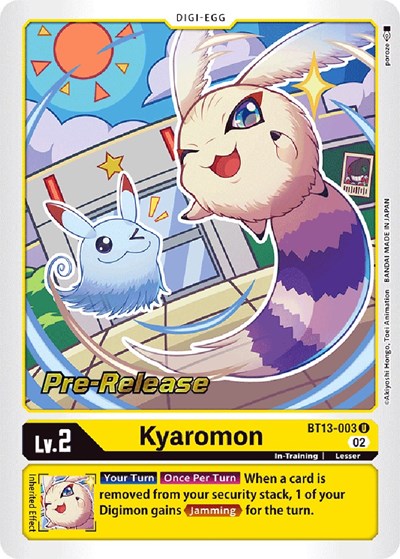 Kyaromon (#BT13-003 U) (Versus Royal Knights Pre-Release Cards)
