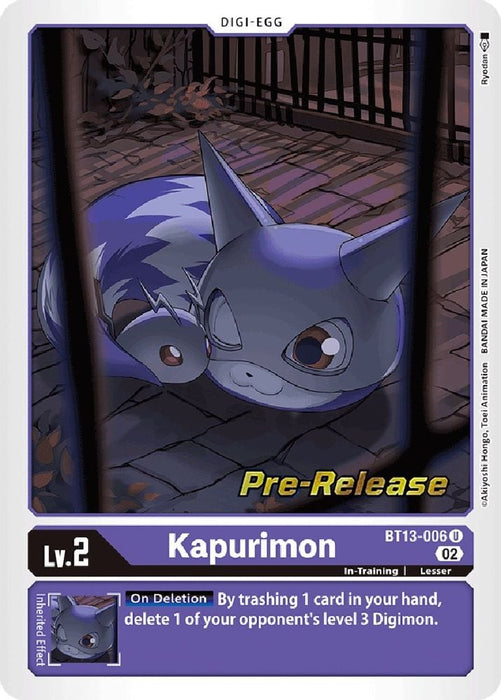 Kapurimon (#BT13-006 U) (Versus Royal Knights Pre-Release Cards) Near Mint Foil