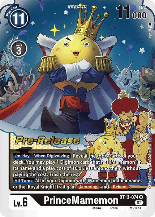 PrinceMamemon (#BT13-074 U) (Versus Royal Knights Pre-Release Cards) Near Mint Foil