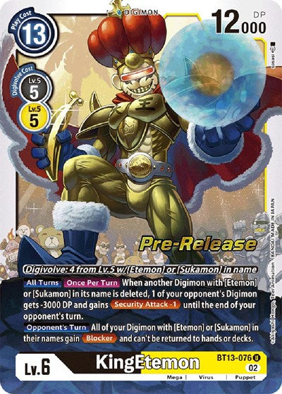 KingEtemon (#BT13-076 U) (Versus Royal Knights Pre-Release Cards)