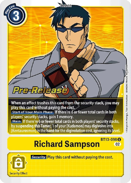 Richard Sampson (#BT13-098 U) (Versus Royal Knights Pre-Release Cards) Near Mint Foil