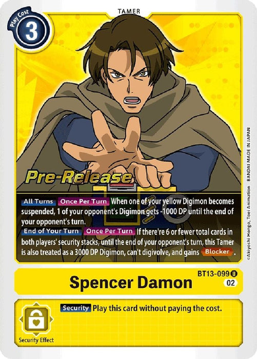 Spencer Damon (#BT13-099 U) (Versus Royal Knights Pre-Release Cards) Near Mint Foil