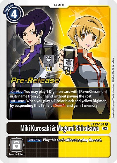 Miki Kurosaki & Megumi Shirakawa (#BT13-101 U) (Versus Royal Knights Pre-Release Cards)