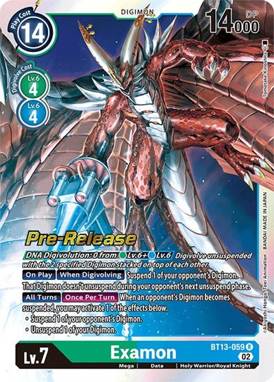 Examon (#BT13-059 R) (Versus Royal Knights Pre-Release Cards)