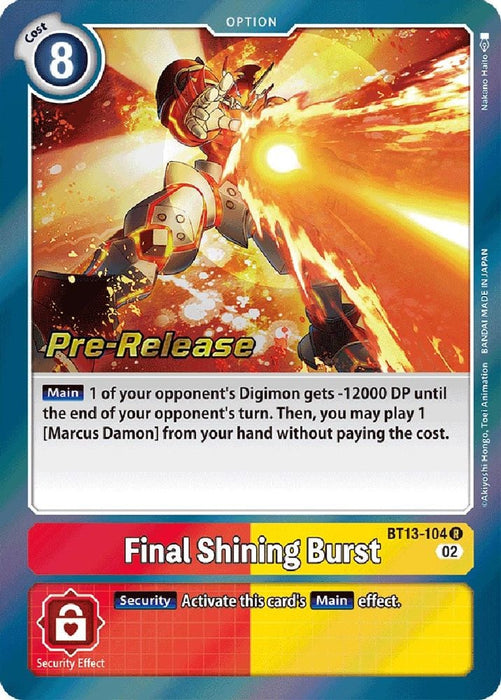 Final Shining Burst (#BT13-104 R) (Versus Royal Knights Pre-Release Cards) Near Mint Foil