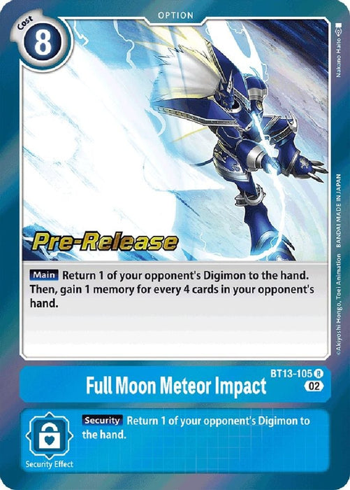 Full Moon Meteor Impact (#BT13-105 R) (Versus Royal Knights Pre-Release Cards) Near Mint Foil
