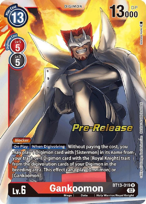 Gankoomon (#BT13-019 R) (Versus Royal Knights Pre-Release Cards) Near Mint Foil