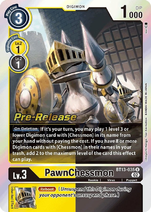 PawnChessmon BT13 035 (#BT13-035 R) (Versus Royal Knights Pre-Release Cards) Near Mint Foil