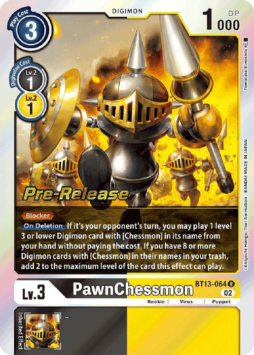 PawnChessmon - BT13-064 (#BT13-064 R) (Versus Royal Knights Pre-Release Cards) Near Mint Foil